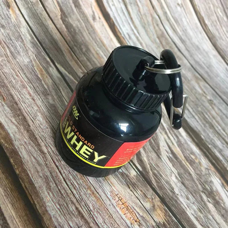 1pc 100ML Outdoor Sport Mini Portable Protein Container Powder Bottle with Whey Keychain Health Funnel Medicine Box