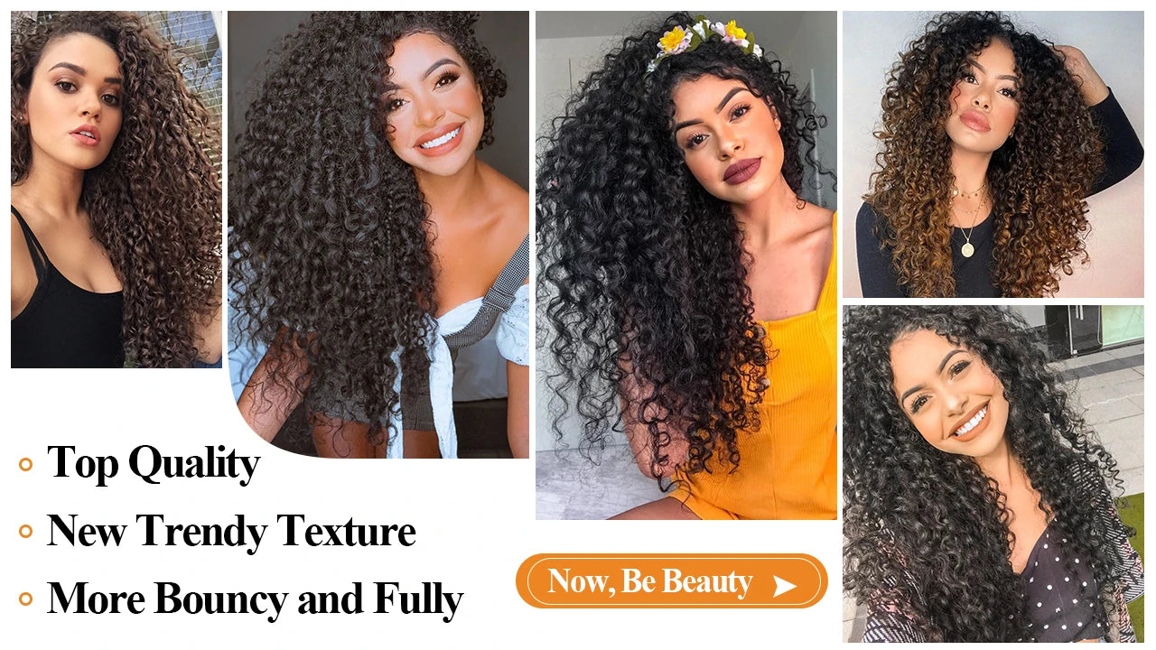 Synthetic Kinky Curly Blonde Hair Extensions Clip Ins for Women Brazilian Remy Hair Extensions 7Pcs with 24 Clips Natural Blonde