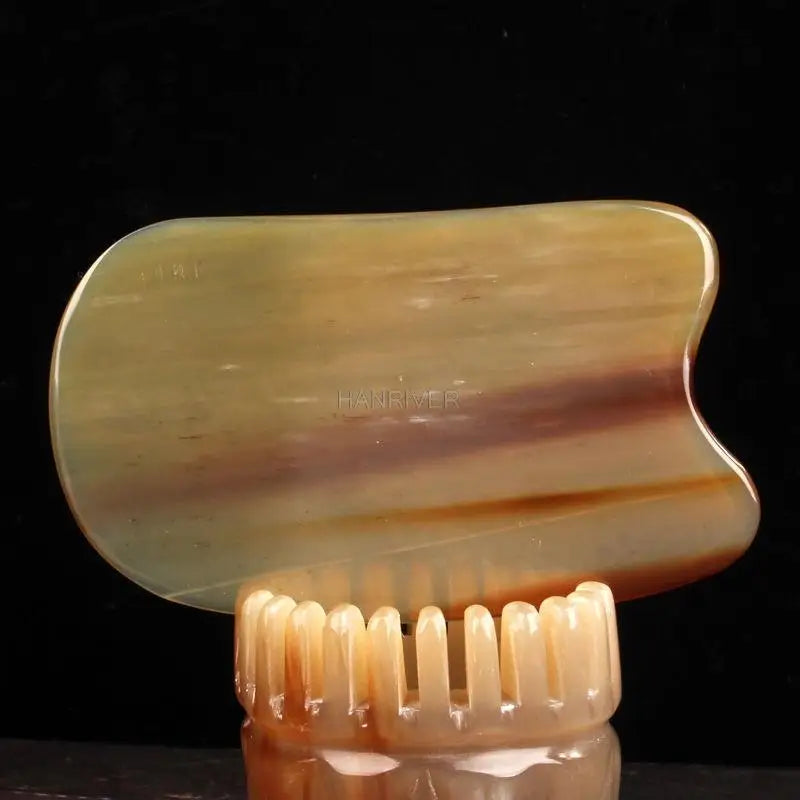 Natural Yak Horn Guasha Board Gouache Scraper For Back Body Acupuntura Therapy Spa Face Massager Gua Sha Massage Tool
