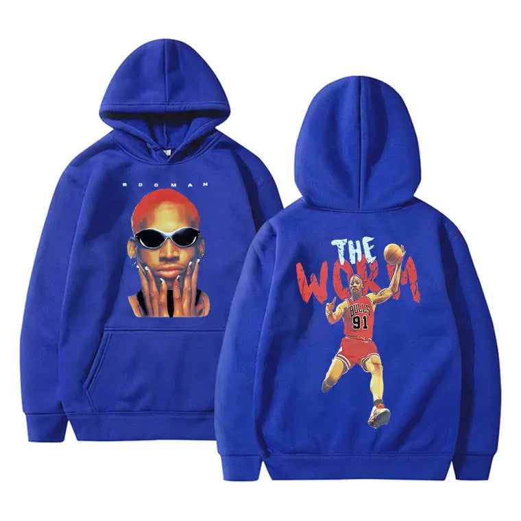 Vintage The Worm Dennis Rodman Graphics Hoodie Men Women Hip Hop Fashion Oversize Sweatshirt Harajuku Boys Basketball Streetwear