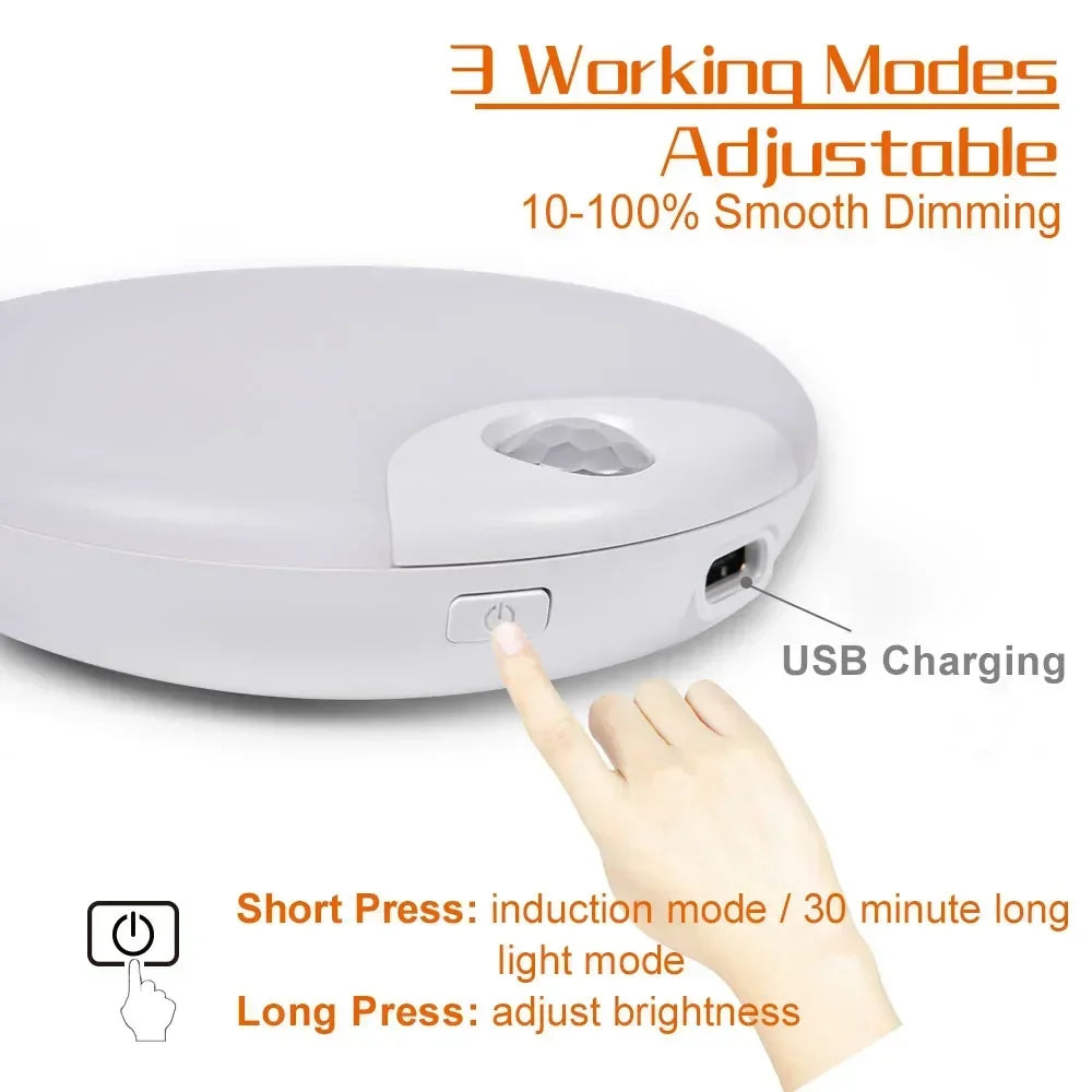 LED Night  Lights Intelligent Human Induction Cabinet Light USB Charging Emergency Automatic Lighting Bedside Home Wardrobe Lamp