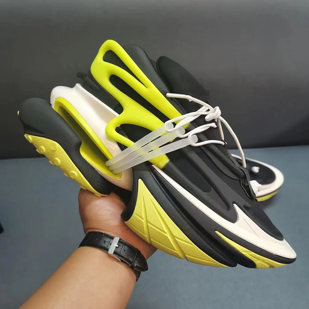 Chunky Sneakers Men Women Airship Shoes Fashion  Casual Secondary Leather Cowhide Breathable Height Increased Platform Shoes