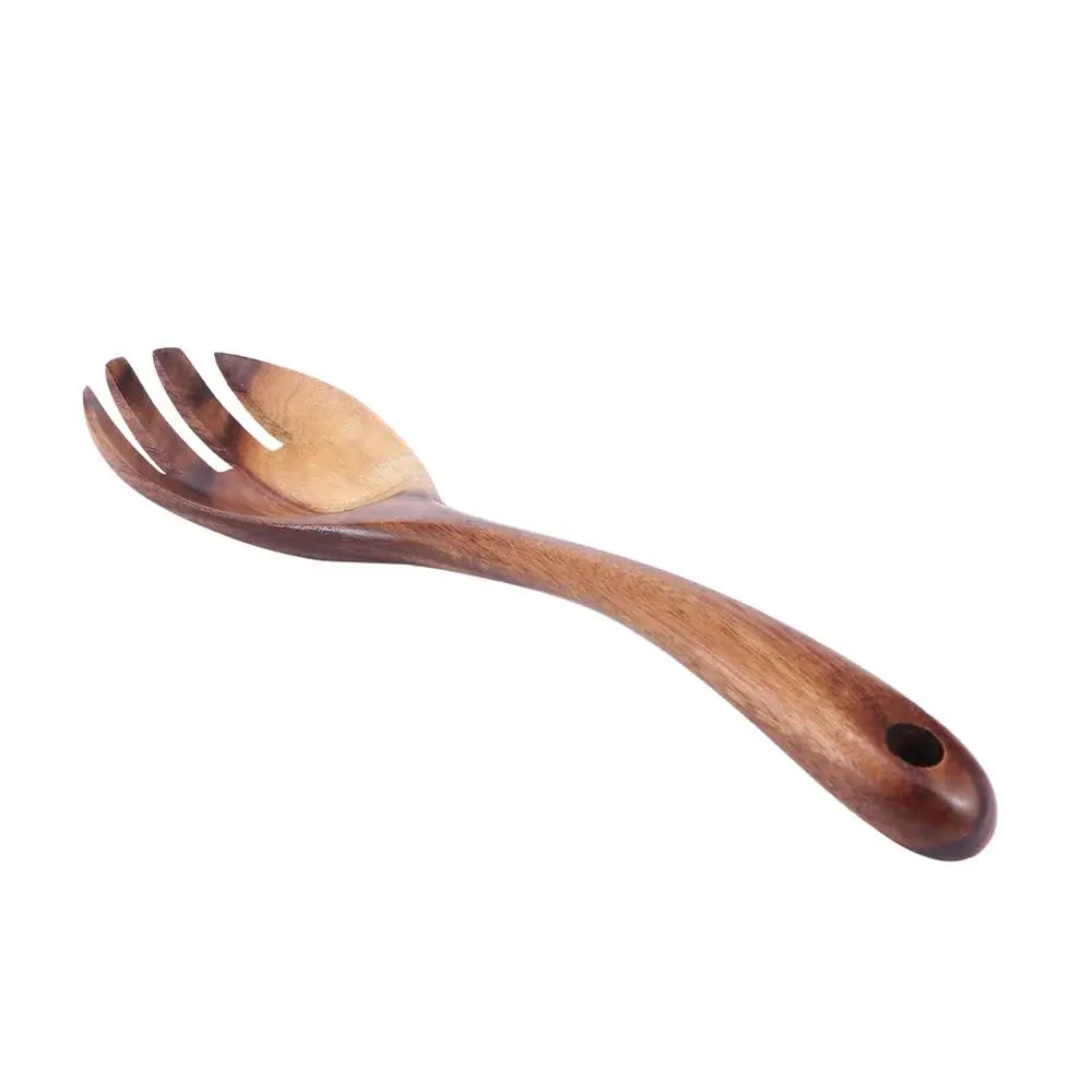 Cooking Mixing Salad Cutlery Utensils Kitchen Tools Dinner Tableware Large Spoons Fork Wooden Spoon