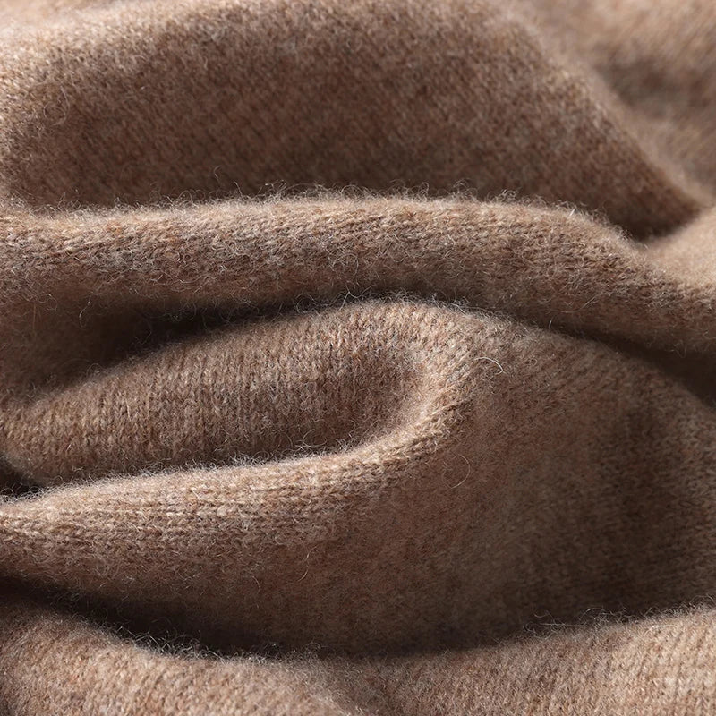 Autumn/Winter Men's Hooded Jumper 100% Merino Wool Knitted Sweatshirt Casual Large Top Long Sleeve Sweater Knitted Top