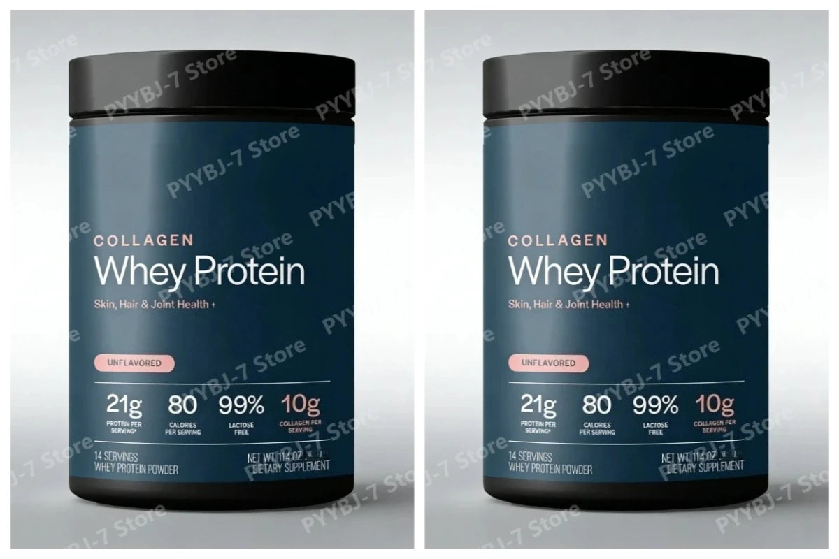 Whey Protein Powder Unflavored Muscle Recovery Joint Health Skin Hydration Grass-Fed Collagen Daily Nutrition Support