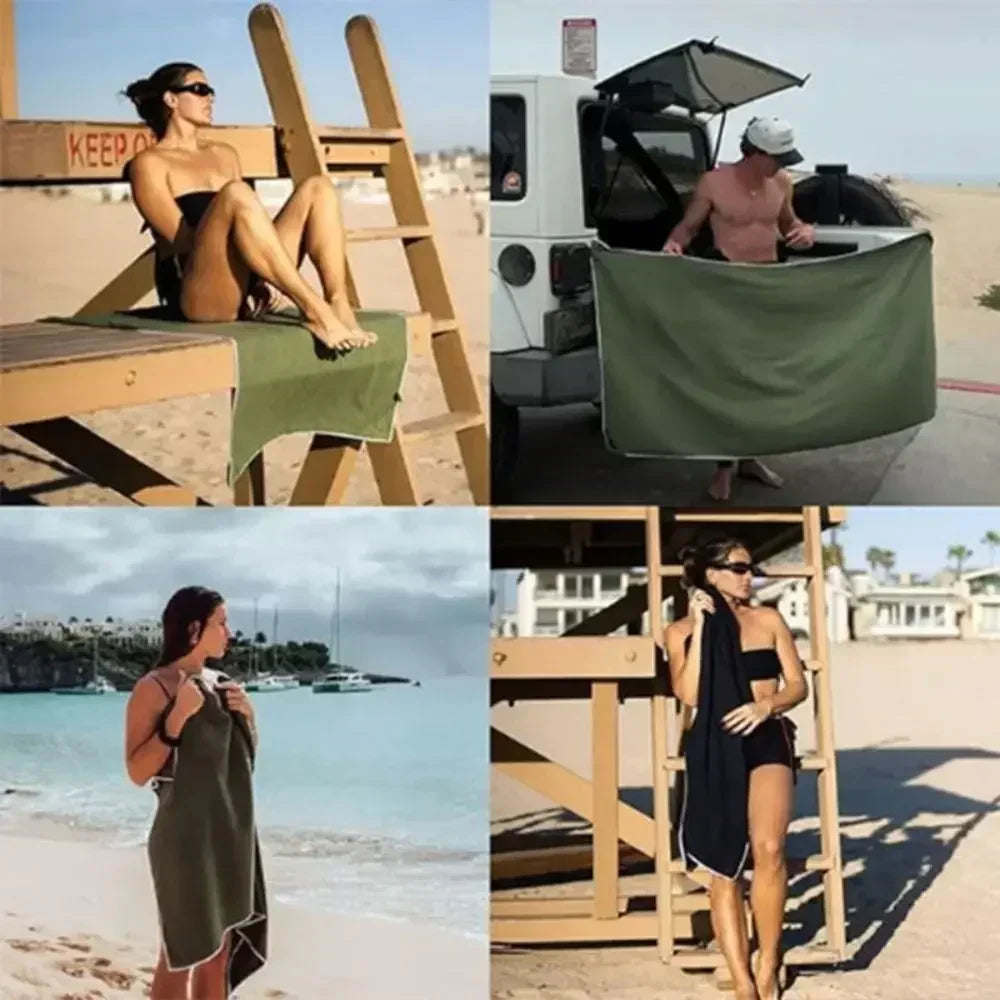 Magnetic Bath Towel Microfiber Quick Drying Outdoor Magnet Towels Beach Towel for Surfing Swimming Changing Clothes