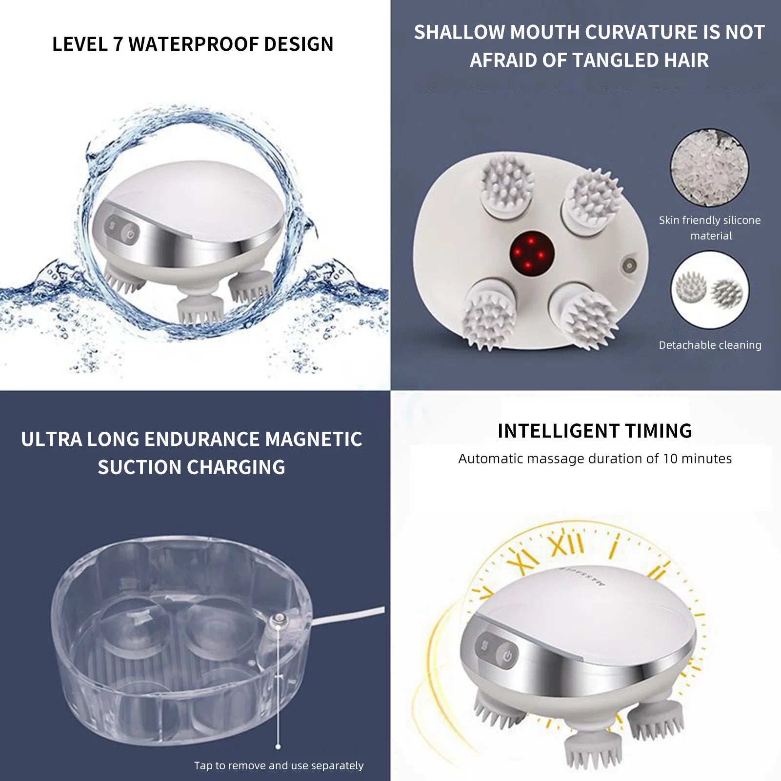 Electric Massager Body Shoulder Leg Arm Neck Deep Tissue Head Scalp Massage Kneading Device