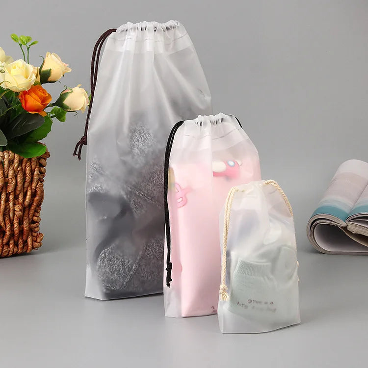 Transparent Drawstring Swimming Bags Beach Sea Gym Storage Bag Swimsuit Dry Bag Waterproof Outdoor Travel Portable PE Pouch
