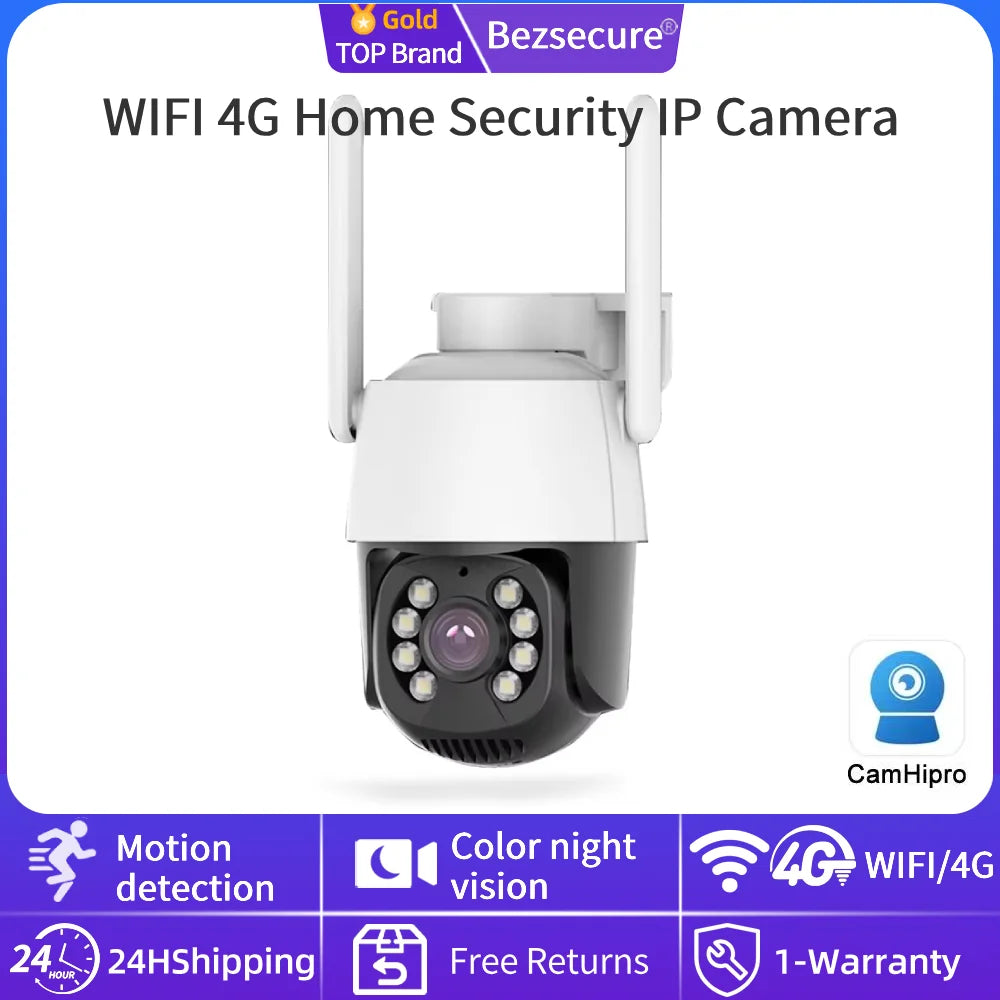 WIFI 4G IP Camera Outdoor Home Security Auto Tracking Human Detection Camera WIFI CCTV Surveillance Camera Camhi Pro APP
