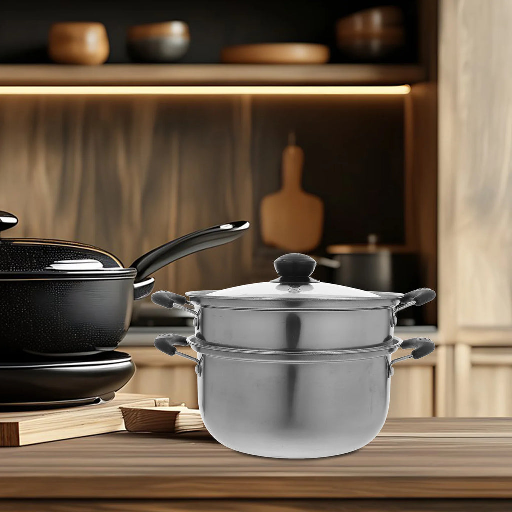 Stainless Steel Stock Pot 18L Premium Deep Multifunctional Steam Pot for Household Cooking Soup Steamer Pan Healthy Cookware