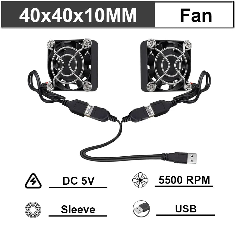 Gdstime 40mm 50mm DC 5V USB 60mm 70mm TV Box Cooling Fan 120mm 140mm Brushless AV Receiver Cooler w 2 in 1 USB Controller Cable