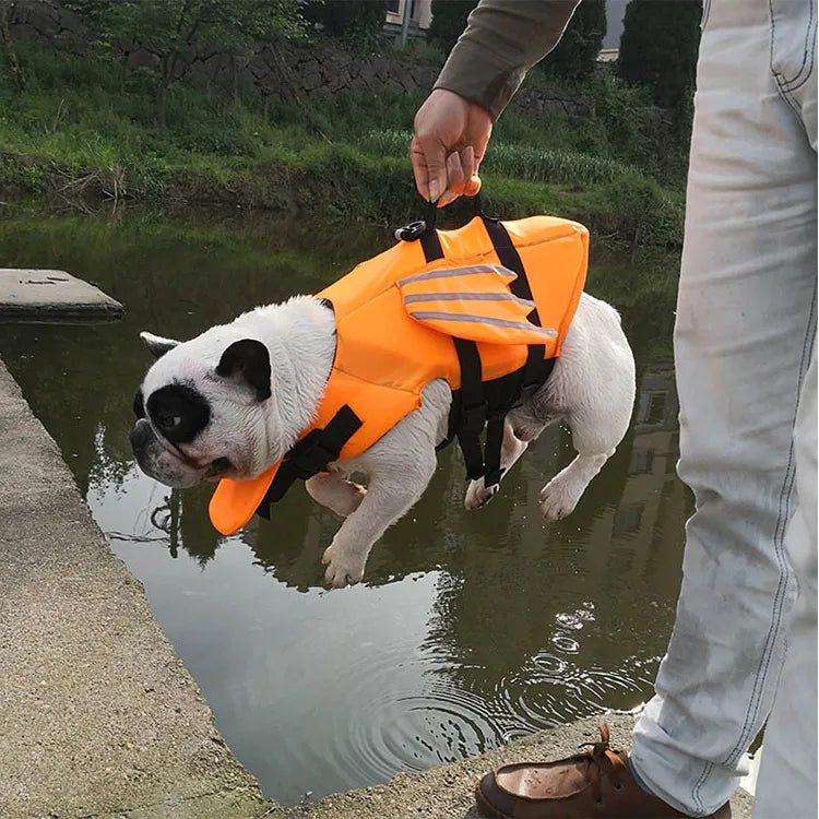 Dog Life Jacket Dog Safety Vest Adjustable Preserver with High Buoyancy and Durable Rescue Handle for Small Medium and Large Dog