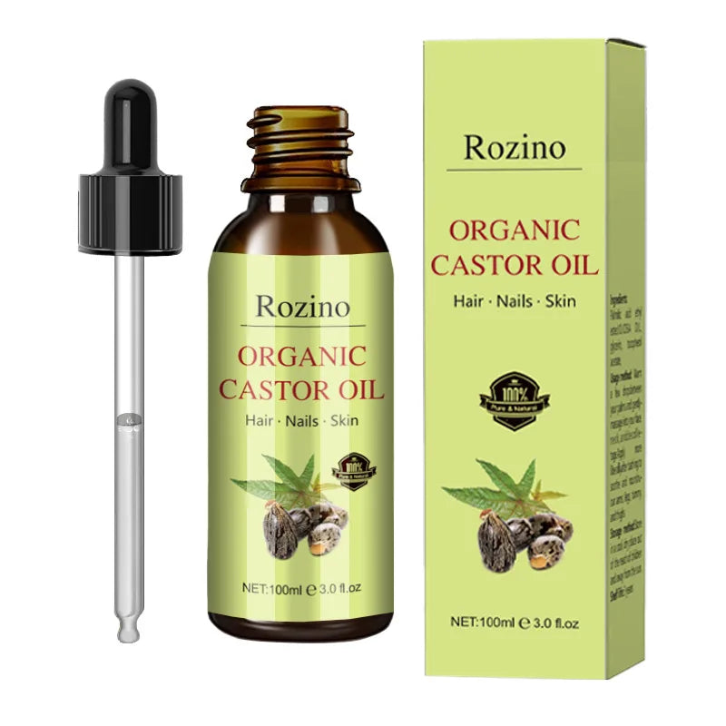 100% Pure and Natural Essential Oils Castor Oil for Hair Care, Body Care Plant Massage Oil Base Oil Gentle and To Easy Absorb