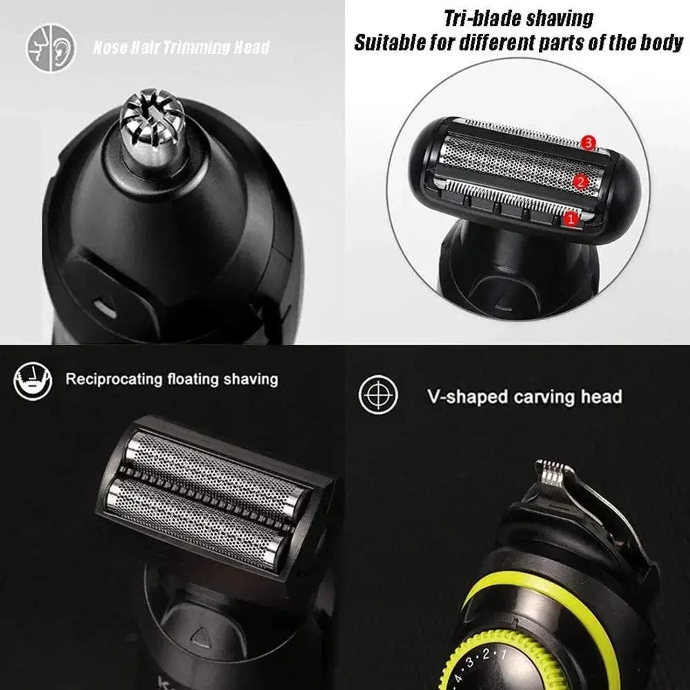 Kemei Hair Clipper Multifunctional Trimmer For Men Electric Shaver For Men's Razor Nose 5 In 1 Professional Trimmer KM-696