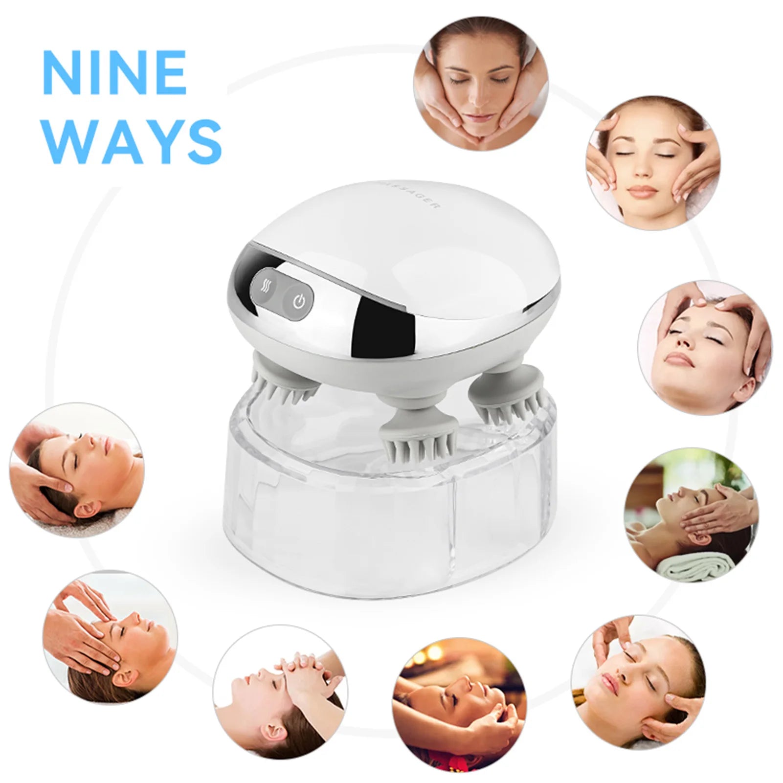 Electric Massager Body Shoulder Leg Arm Neck Deep Tissue Head Scalp Massage Kneading Device