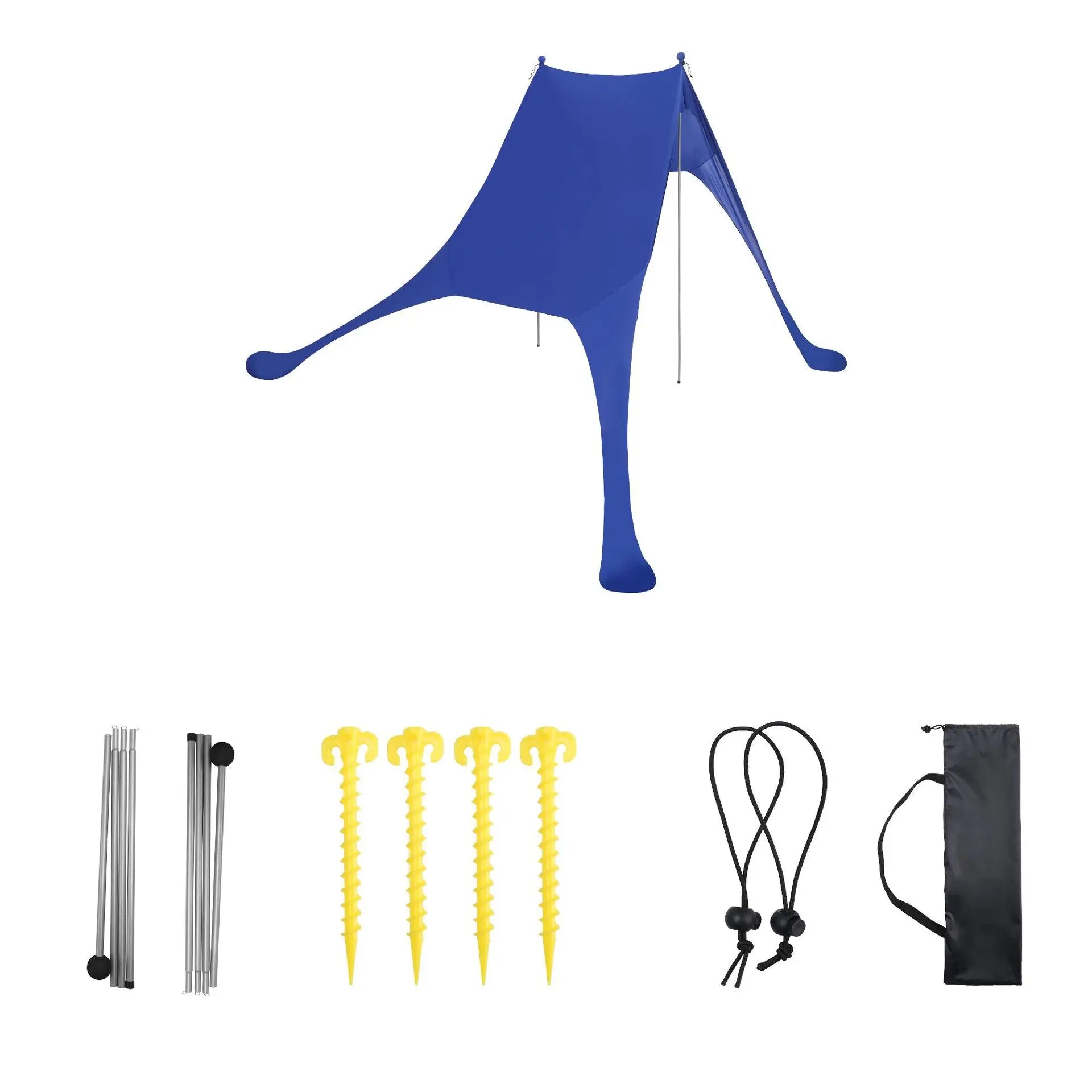 Family Ultralight Beach Awning, Sun Shade Tent with Sandbag, UPF50 + UV Portable Canopy, 2.1m * 1.6m