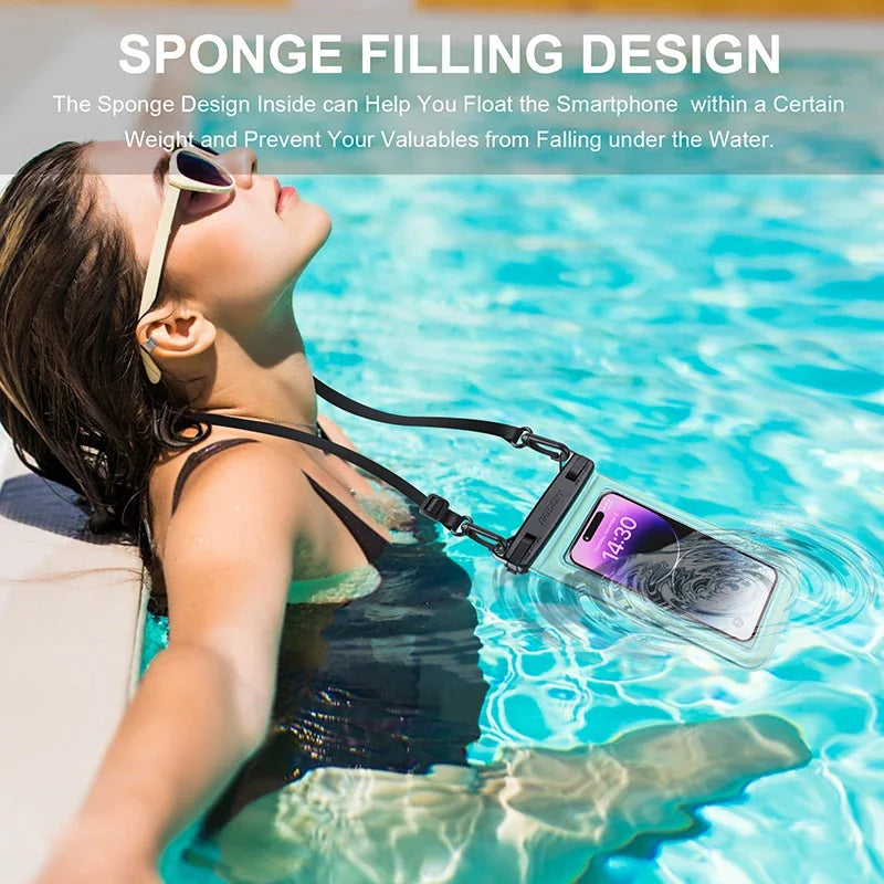 HAISSKY Waterproof Phone Bag for iPhone 16/15/14/13/12 pro Max/XR Universal Crossbody Swim Storage Pouch Case