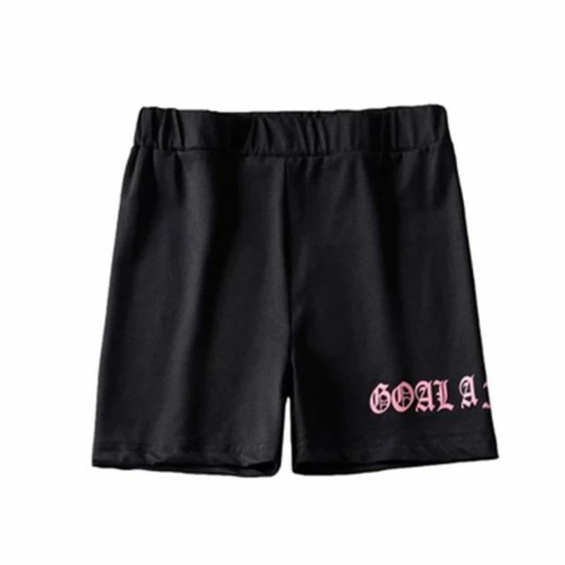 Women Black High Stretch Printed 5 Inch Slim Tight Shorts Dance Sports Riding Anti Chafing Leggings