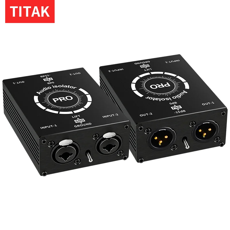 Multi-Purpose Dual-Channel 6.5 XLR Mixer Audio Isolator Current Sound Noise Mixer Microphone Common Ground Filter Isolator Mixer