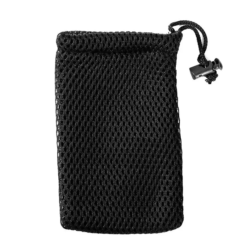 3Pcs Nylon Mesh Drawstring Storage Pouch Bag Multi Purpose Travel & Outdoor Activity Pouch For Digital Products