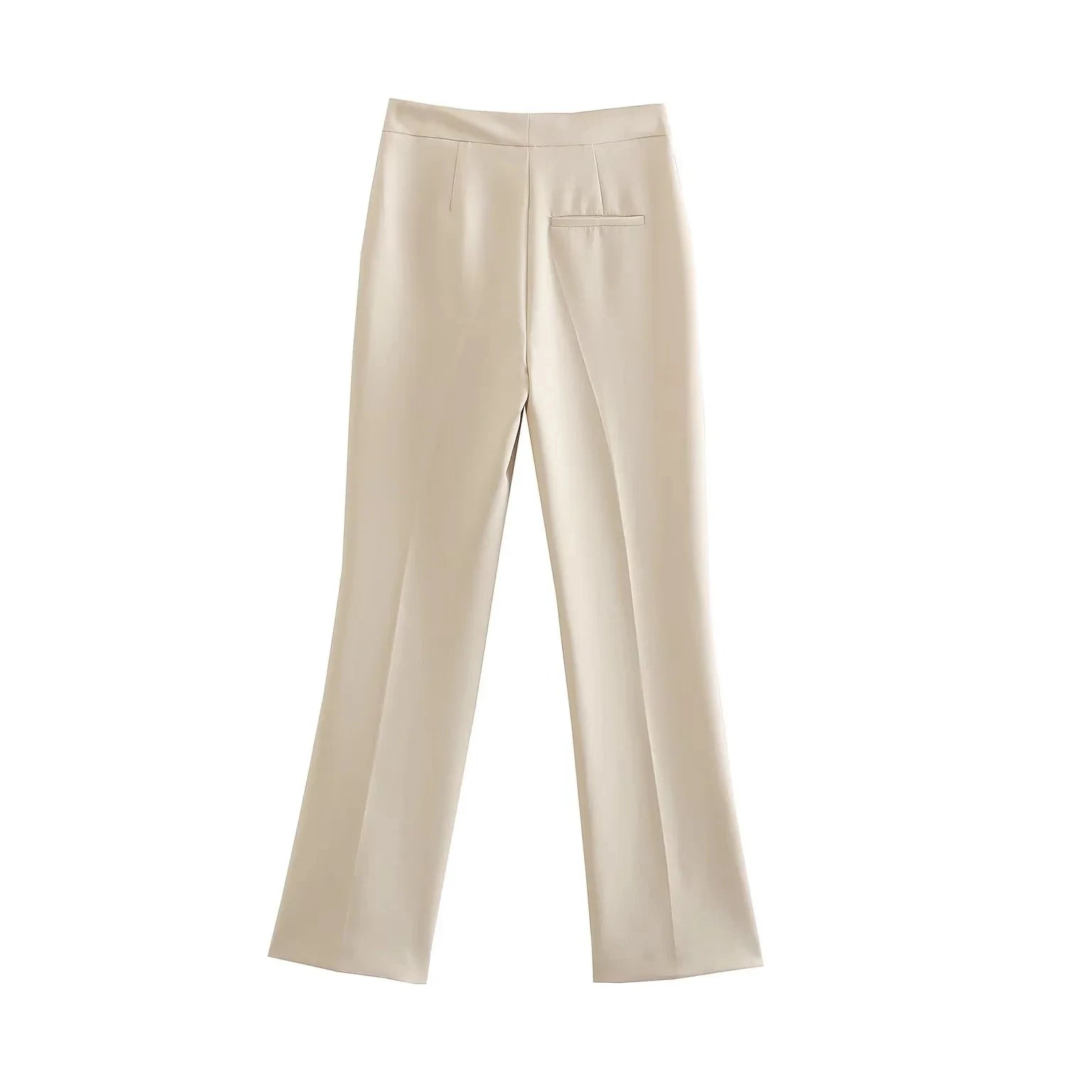 HH Pant Sets For Women Fashion Beige Single Breasted Strapless Slim Tank Top Vest High Waist Straight Pants Office Lady Suit