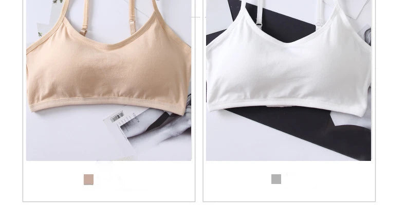 Cotton Bra for Women Fixed Pads Sports Shockproof Underwear Seamless Solid Back Closure Female Lingerie