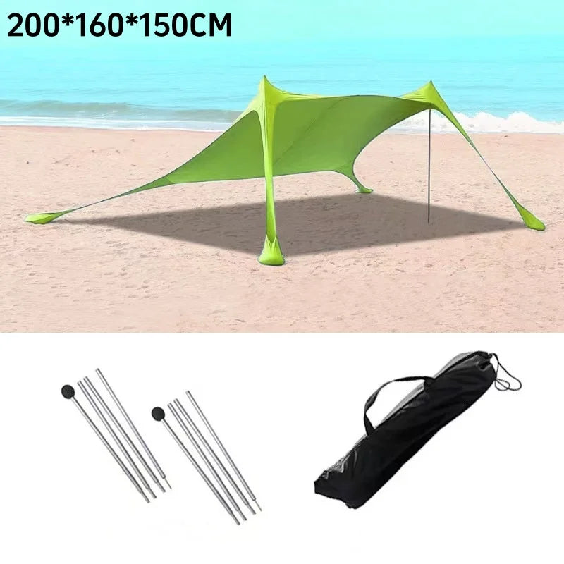 200*210*150CM Family Beach Tent Beach UV Protection Canopy Tent For 3-4 Person Outdoor Camping Wind Resistance Awning
