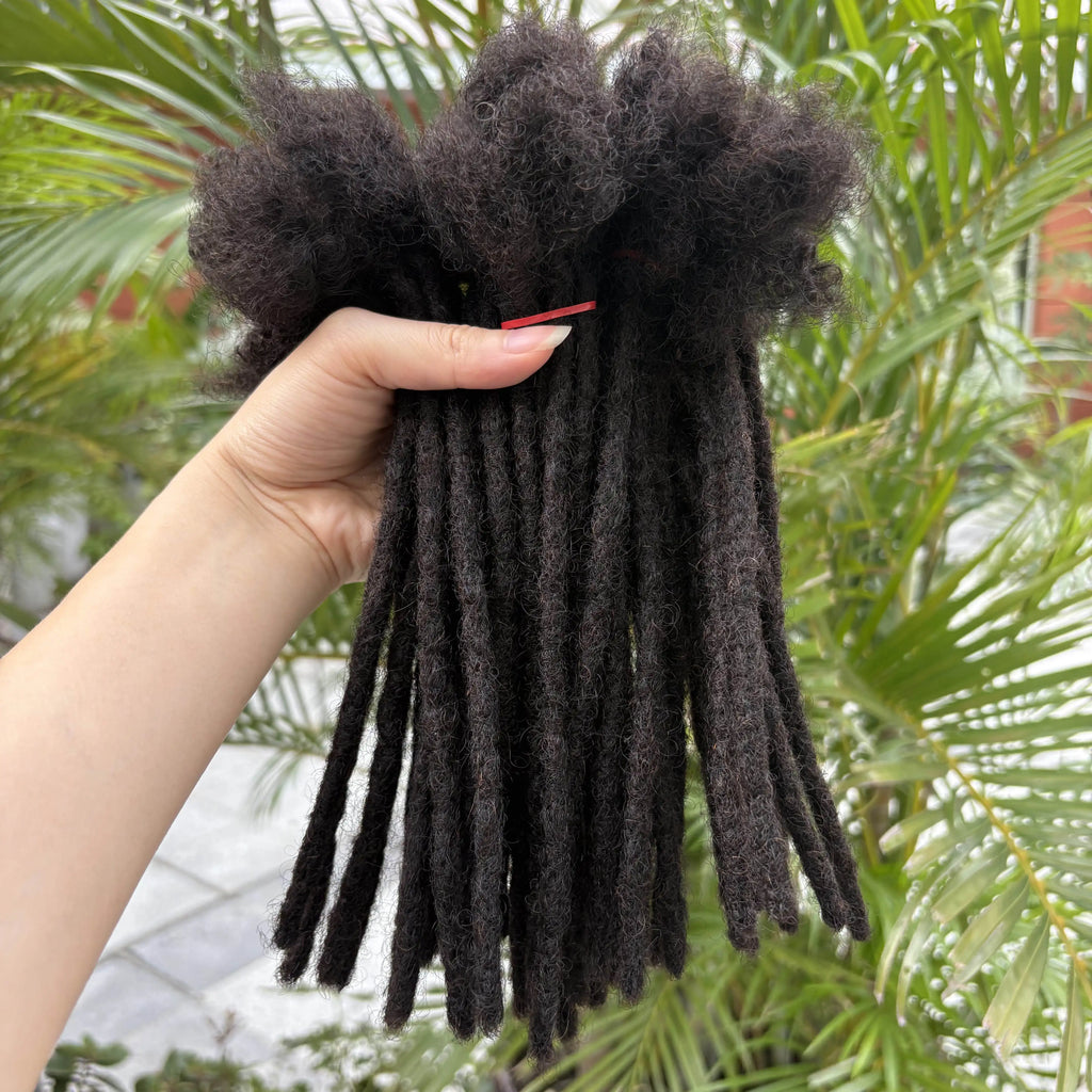 0.6cm 4-8Inch Regular Loc Extension Human Hair 50 Strands Full Handmade 100% Human Hair Dreadlock Extensions for Men Women