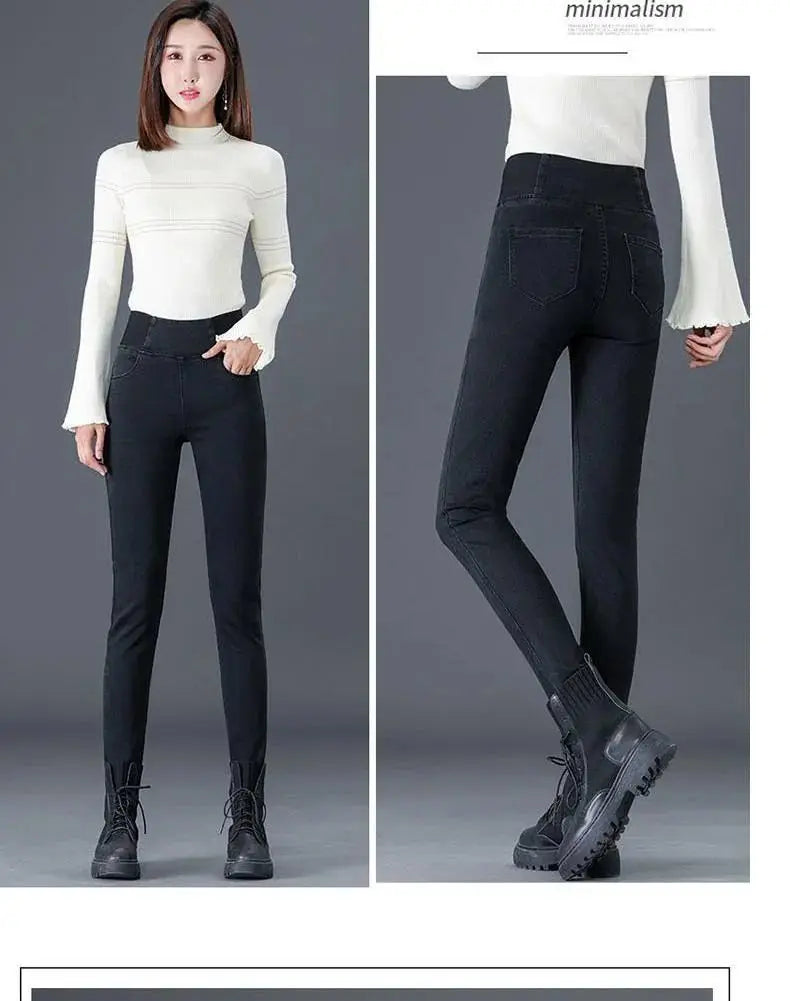 Jeans Oversize 26-38 Slim Denim Pants Women's High Waist Skinny Jean Vintage Wash Pencil Stretch Vaqueros Leggings Pantalones