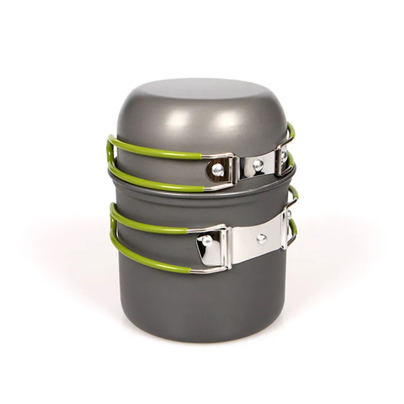 WESTTUNE Camping Pot Hiking Cookware Portable Outdoor Cooking Set Heat Cooker Camping Travel Tableware Kitchen Utensil Equipment