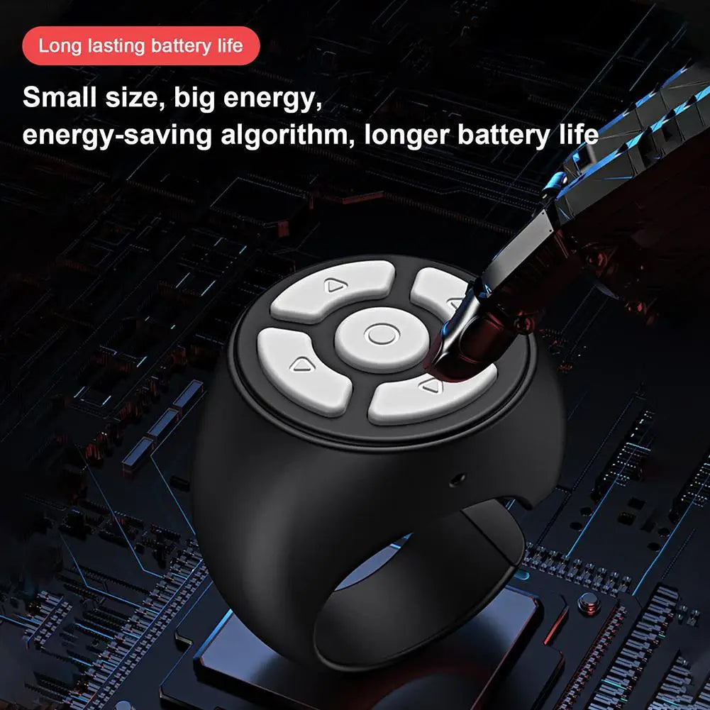 ABS Bluetooth Ring Remote Universal Smartphone/Tablet/Camera Controller Self-Timer for TikTok Page Turner for eBooks