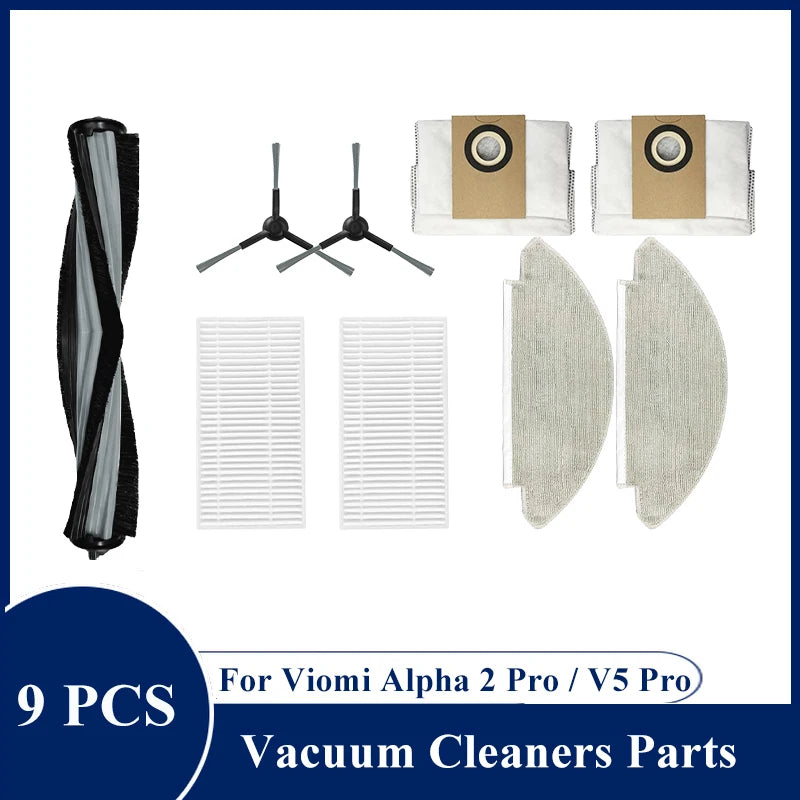 For Viomi Alpha 2 Pro / V5 Pro / V-RVCLM27B / V-RVCLM40B Vacuum Cleaner Parts Replacement Main Side Brush Filter Mop Accessory