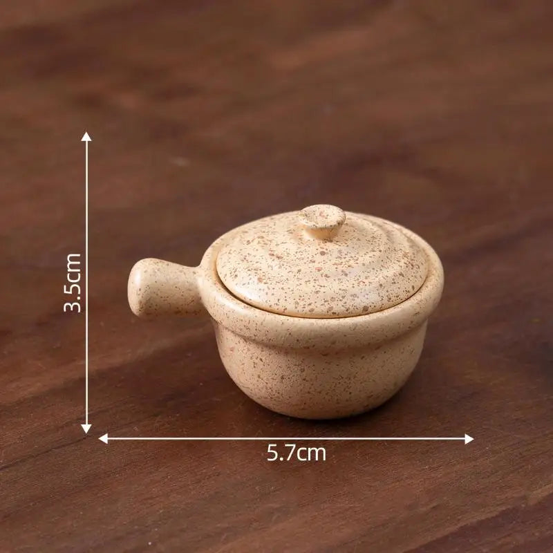 DIY Miniature Dollhouse Kitchen Decoration Accessories; Mini Clay Pot, Plate and Food Model