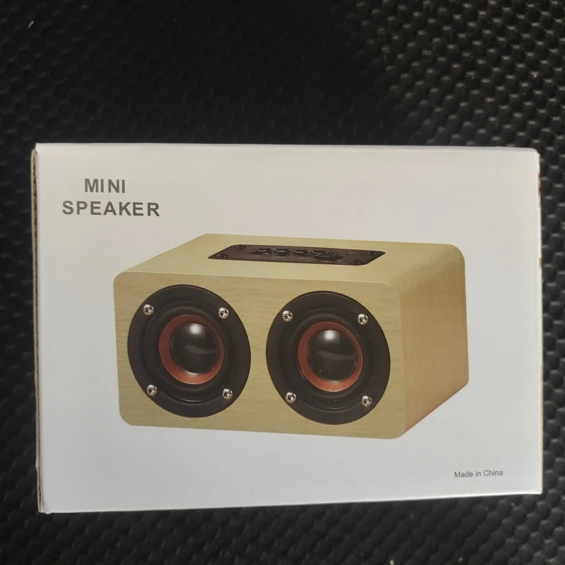 6W Wooden Bluetooth Speaker Portable Stereo HiFi Speakers TF Play Hand Free Call AUX Input Super Bass Loudspeaker Dual Subwoofer