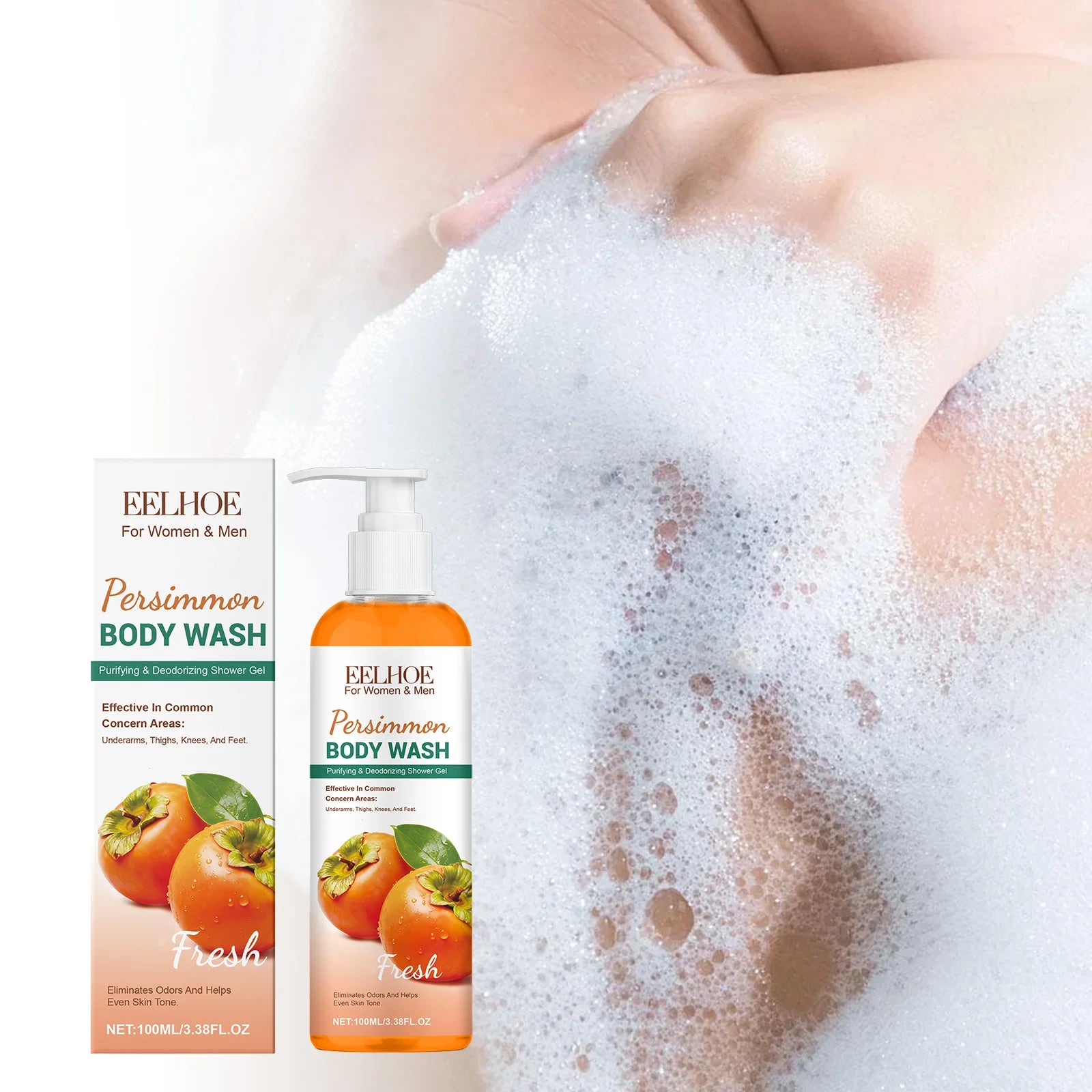 Persimmon Fresh Shower Gel cleanses body dirt and oil, leaving a refreshing feel and smooth texture.