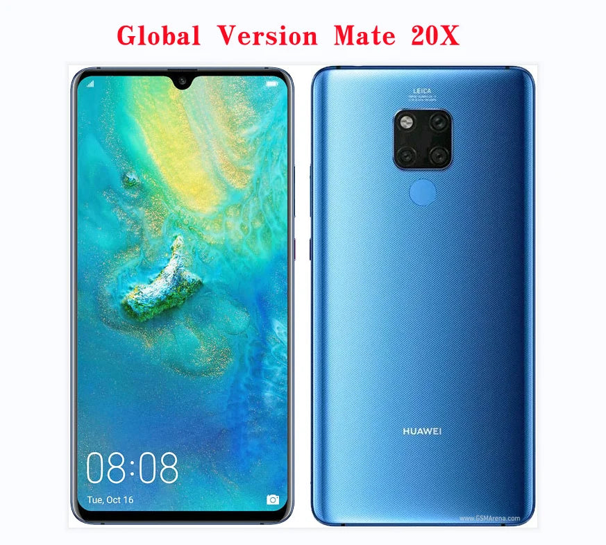HUAWEI-Mate 20X Smartphone, 7.2 "Full Screen, 2244x1080, Kirin 980 Octa Core,EMUI, 5000 mAh, Quick Charger, Global Version