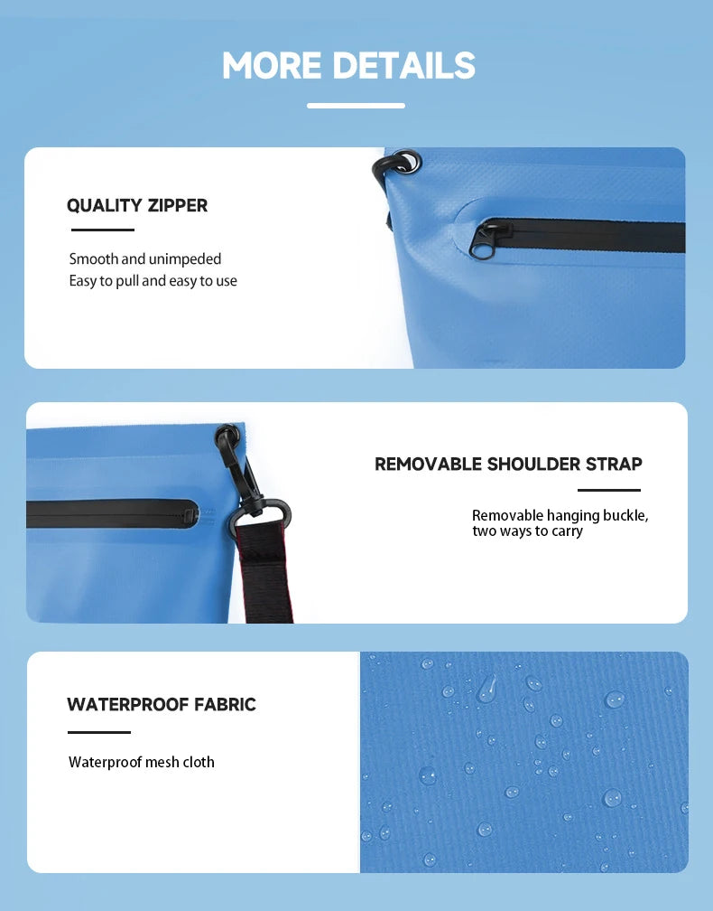 Waterproof Tote Dry Bags, PVC Multi-Functional Outdoor Handbags, Dry Pouch Splashproof Rip Resistant Easy to Clean