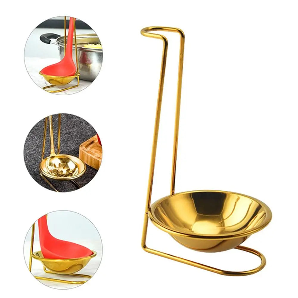 Kitchen Accessories Vertical Single/Double Ladle Spoon Utensil Rack Soup Spoon Rest Stand without plate Tableware Storage Shelf