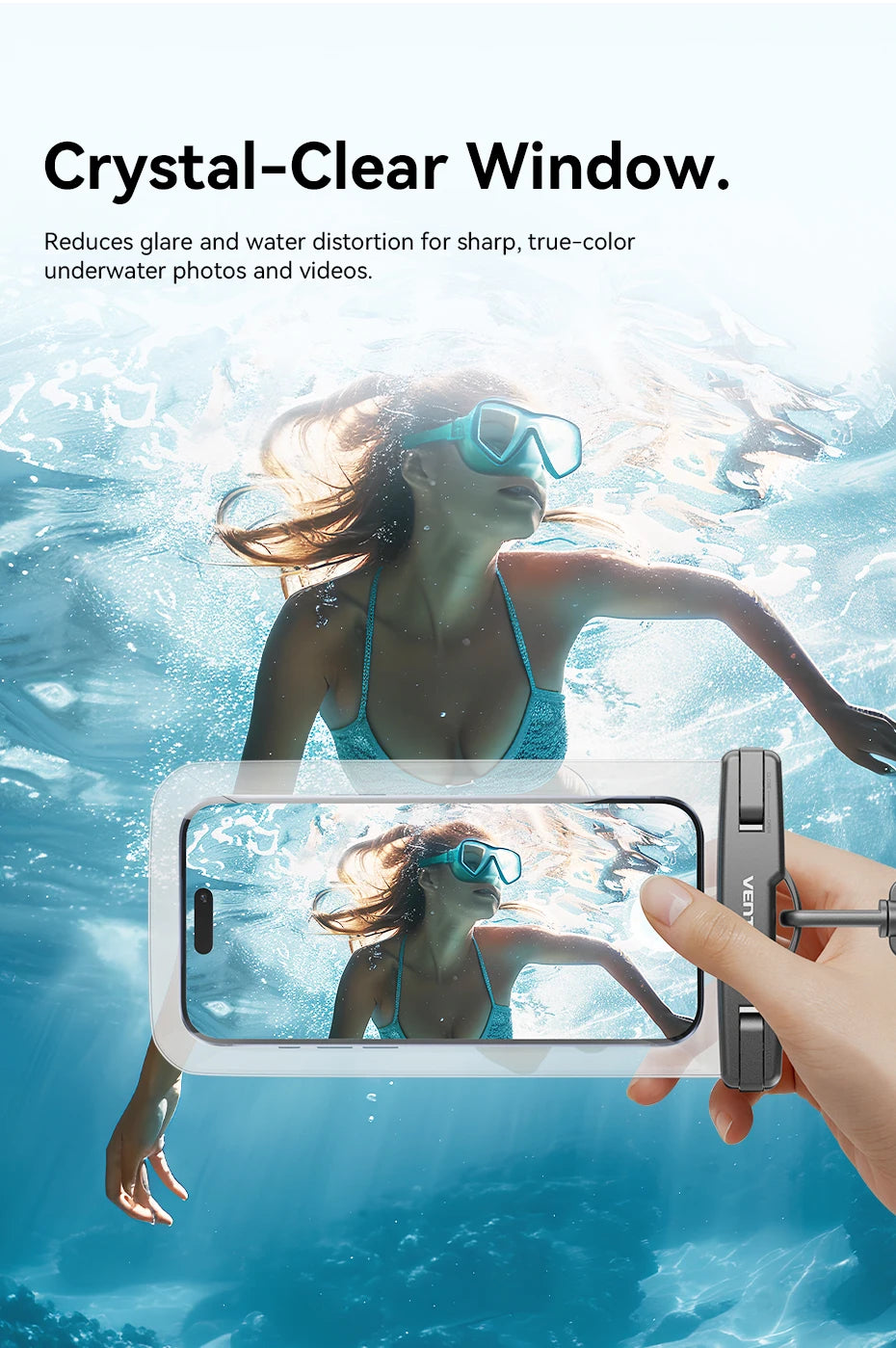 Vention Phone Pouch Bag Waterproof 7.2 inch IPX8 Phone Case Phone Protector Cover for iPhone 17 16 15 Underwater Dry Bag Skiing