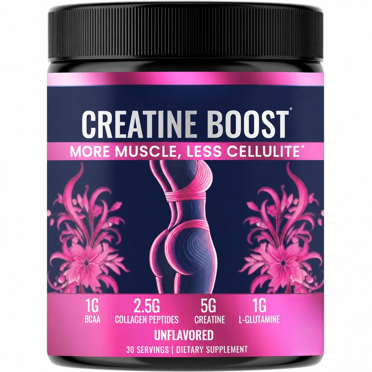 Creatine Powder for Women 5g Monohydrate with Collagen Peptides BCAA L-Glutamine Unflavored 30 Servings Daily Wellness Support