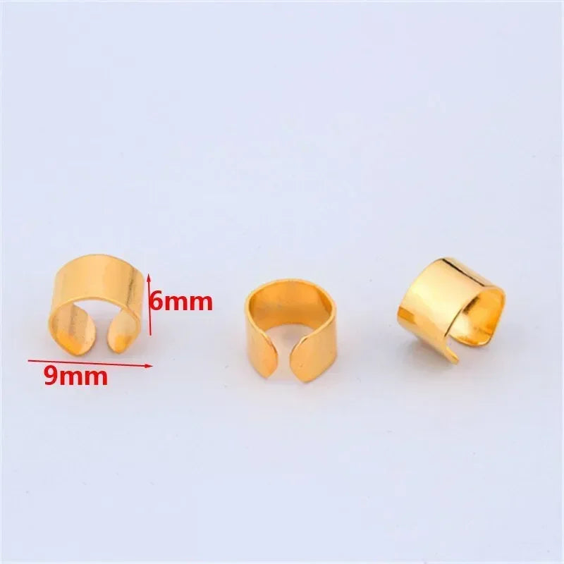 10/20pcs Hair Dreadlock Dread Beads Metal Cuff Tube Charms Hair Braid Rings Non-Piercing Ear Clip Beard Jewelry Hair Accessories