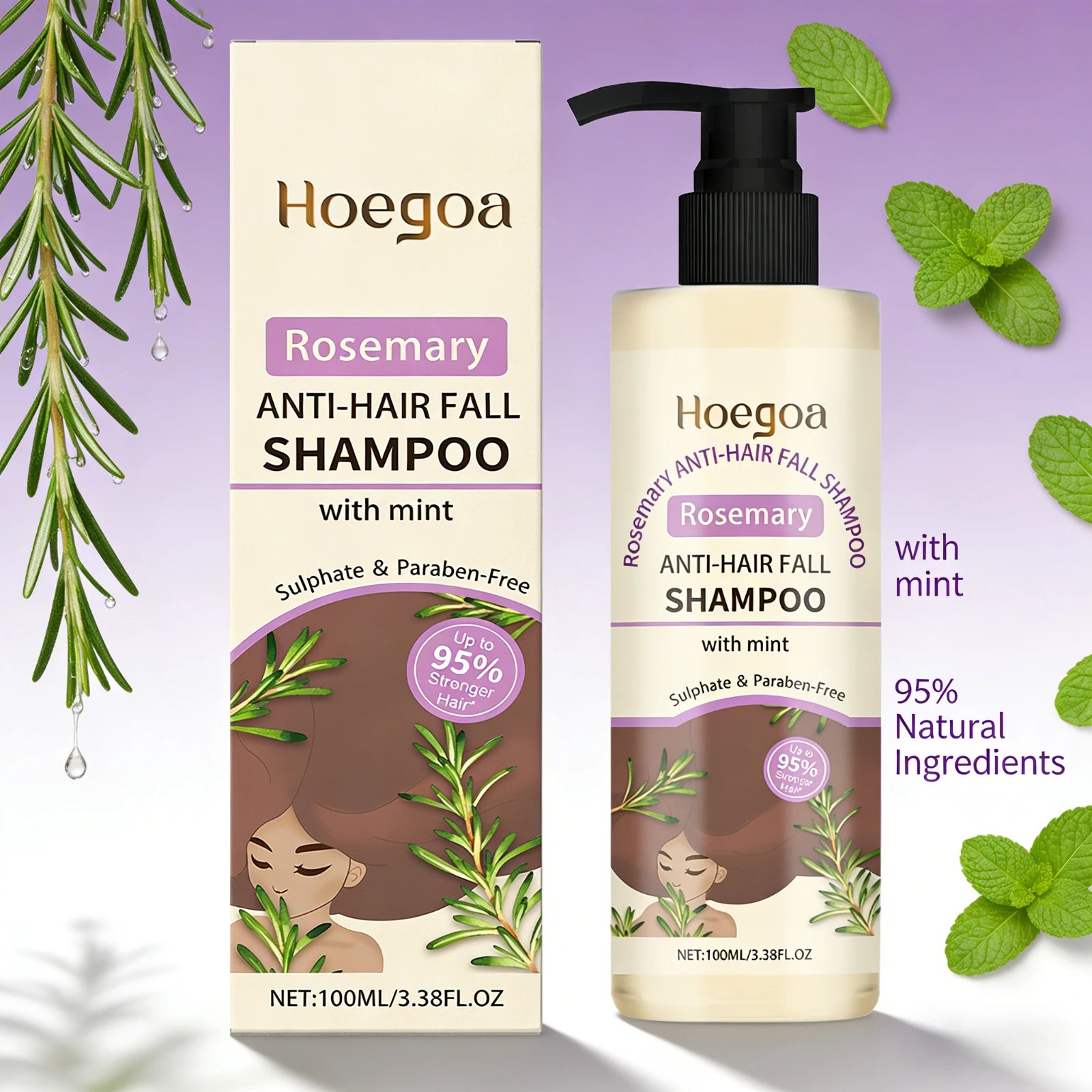 Rosemary Shampoo Hair Growth Deep Cleansing Scalp Oil Control Strengthening Root Nourish Hair Volumizing for All Types