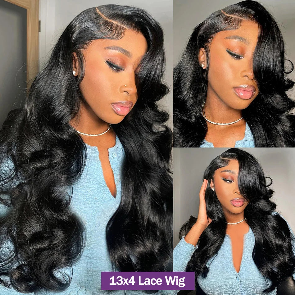 180% 13X6 Lace Frontal Body Wave Wig Transparent Indian Perruques For Women 13X4 Lace Frontal Wig Human Hair Pre Plucked Wig