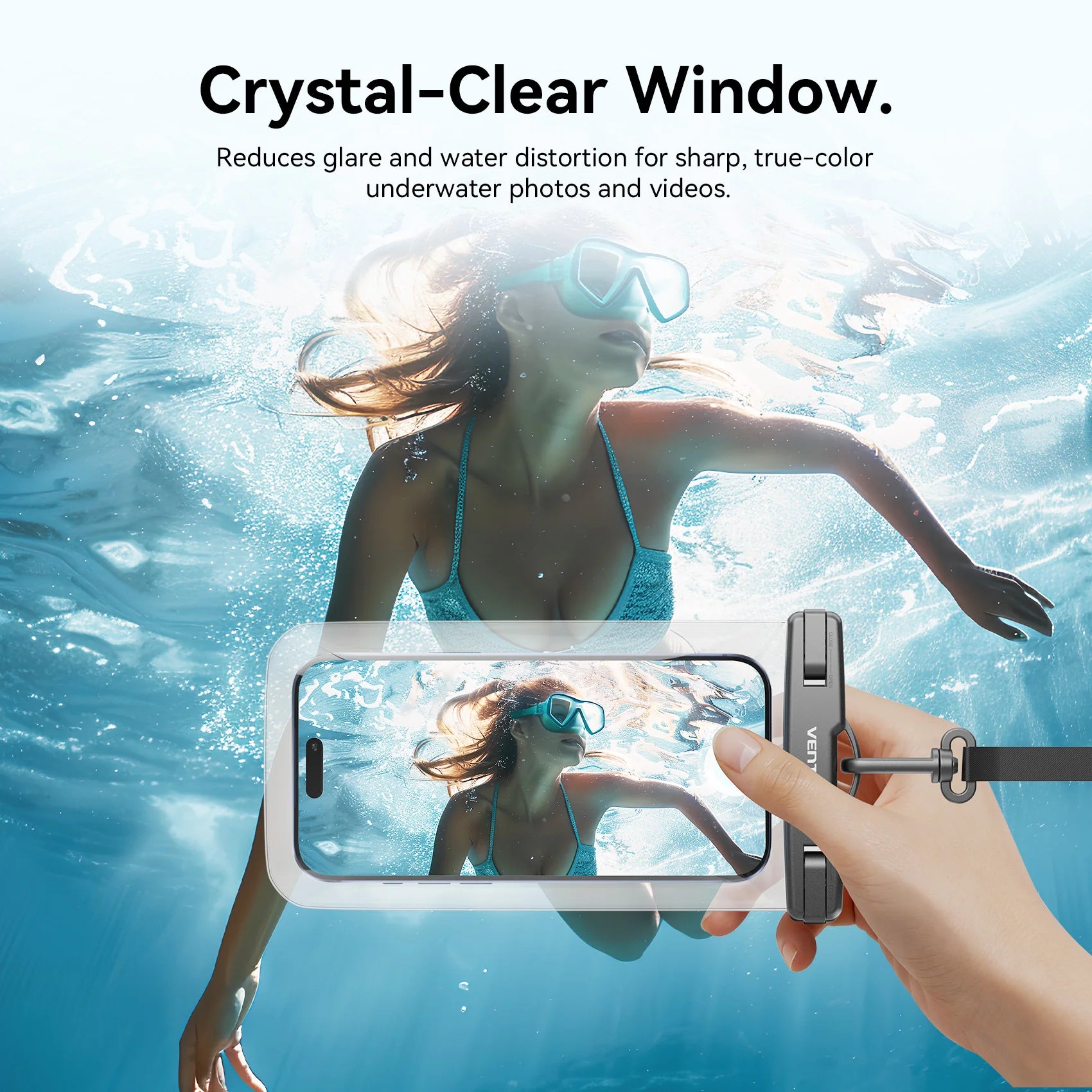 Vention Phone Pouch Bag Waterproof 7.2 inch IPX8 Phone Case Phone Protector Cover for iPhone 17 16 15 Underwater Dry Bag Skiing