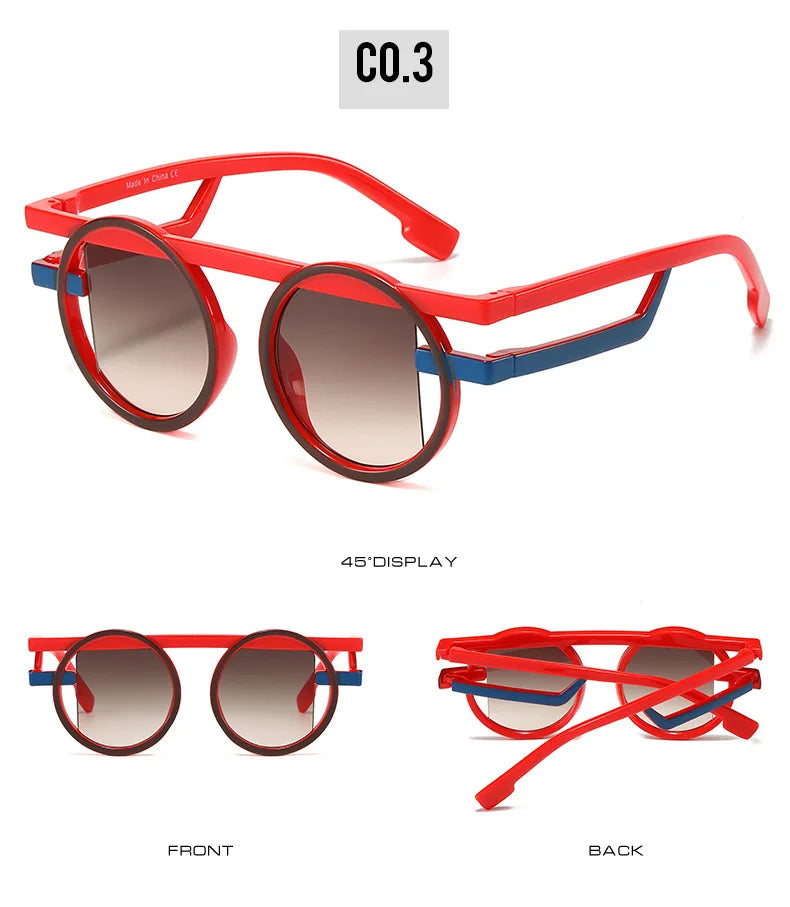 Retro Punk Style Small round Sunglasses UV400 Gradient Shades Unisex Fashion Sun Glasses for Men And Women