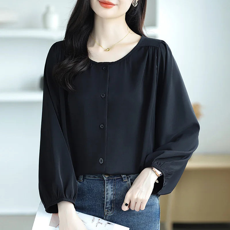 Women's Loose and Casual Shirt, Slim and Reduces Age-reducing Temperament