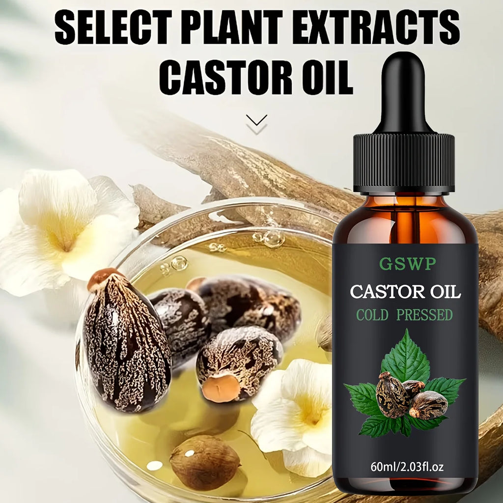 GSWP castor oil is suitable for facial skincare, body massage, hair care, hand moisturizing, and aromatherapy diffuser use.60ml