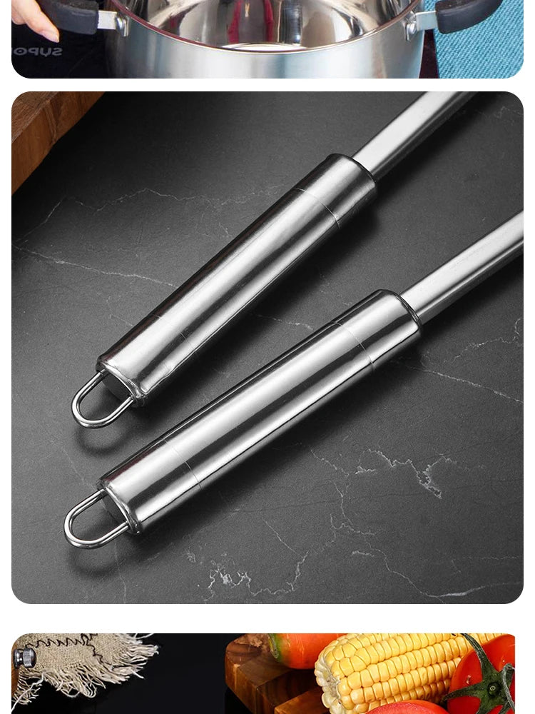 Stainless Steel Kitchen Cooking Spoon Household Pot Spoon Soup Making Hotel Supplies Outdoor Barbecue Kitchen Tools