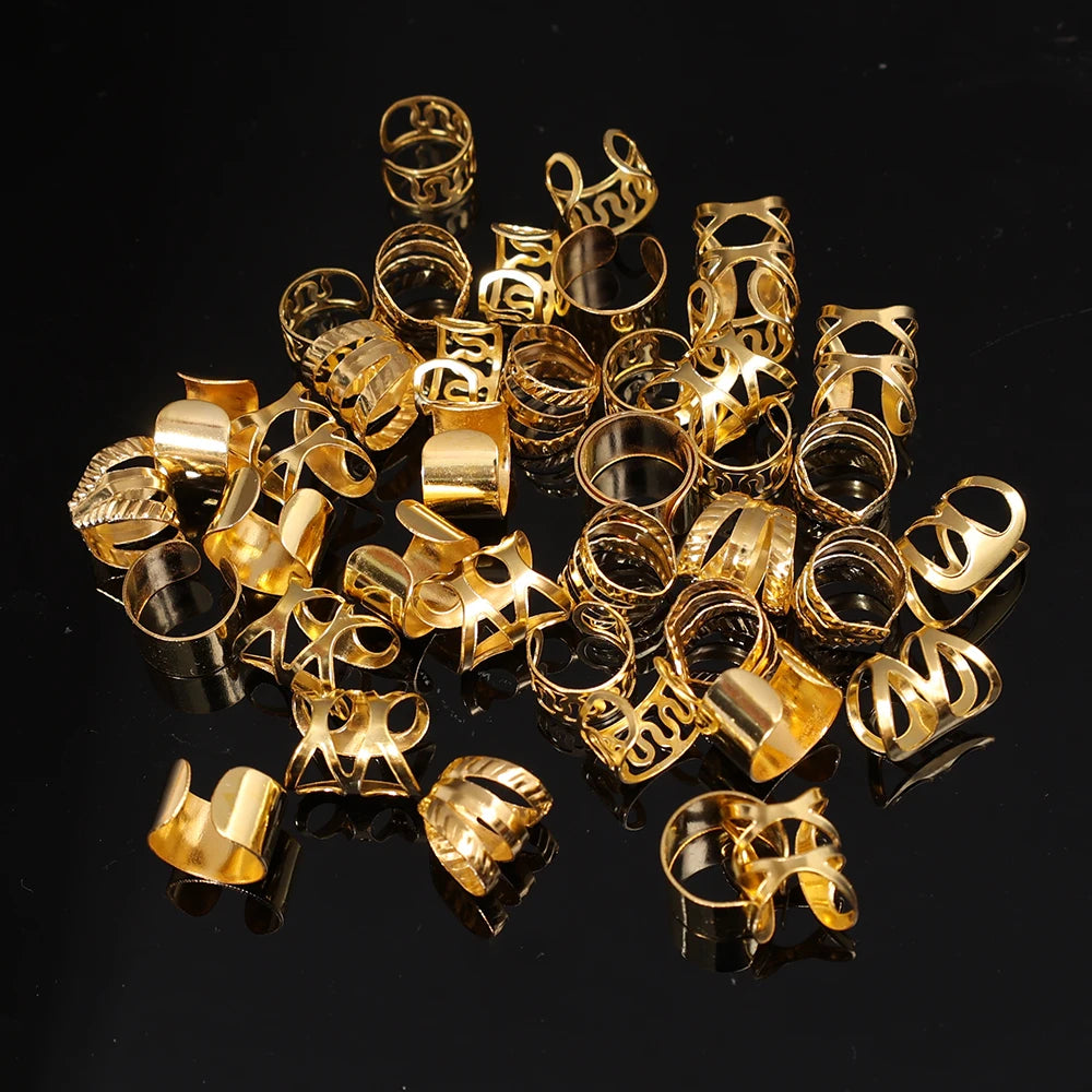 100pcs Dreadlock Hair Rings Hair Jewelry Cuffs Clip Hair Braids Dirty Braids Bead Hippie Hairpin Accessories Headwear for Women