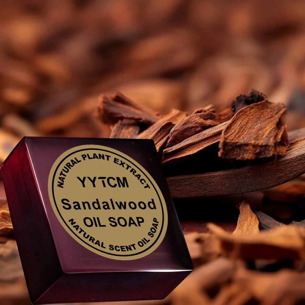 Sandalwood Soap, Men's Scented Soap, Long-Lasting Light Fragrance, Bath, Hand-Washing, Face-Washing Soap, Gentle Skin Care, Gift-Giving, Personal Use 65G/Piece-1 Piece